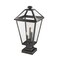 Z-Lite Talbot 3 Light Outdoor Pier Mounted Fixture, Black & Clear Beveled 579PHXLS-SQPM-BK - alternate 3
